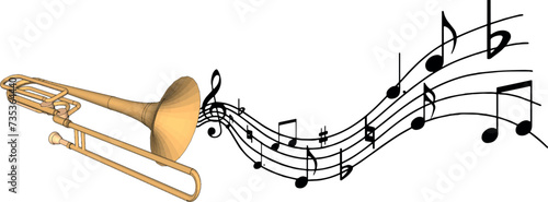 trombone wind musical instrument ilustration