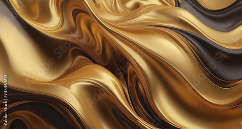 Abstract Elegance: 3D Rendering Metallic Wave Formation 