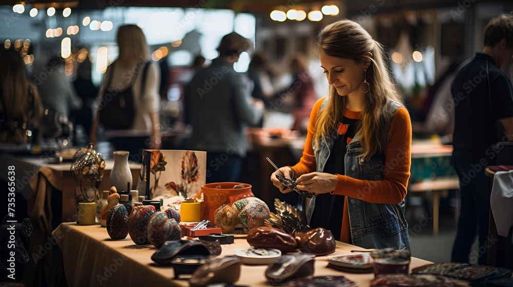 Artisans Showcase Handmade Crafts at Vibrant Marketplace, Local Craft Market Exploration