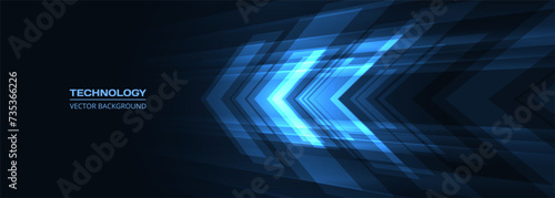 Abstract blue arrows futuristic technology background concept high-speed movement. Dynamic motion blue hi tech digital arrows and stripes. Vector illustration