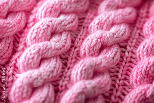 Woolen magenta sweater with intricate braided pattern