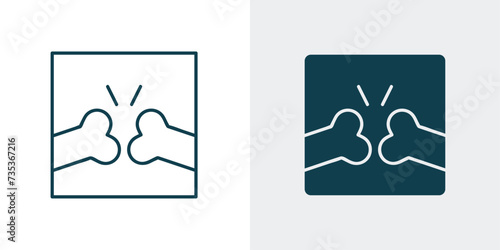 broken bone icon solid and line vector. knee joint pain,  bone x-ray illustration