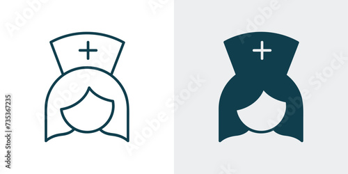 Nurse icon vector. medical nurse line and solid icon illustration