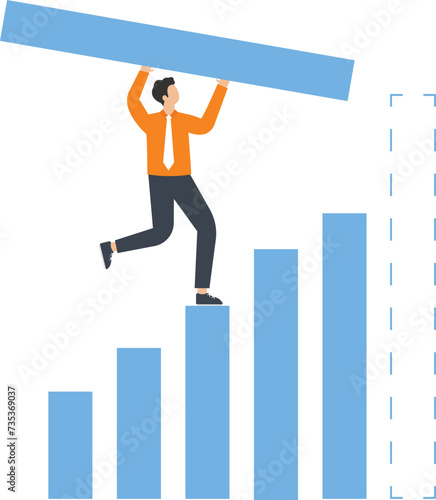 Building confidence with motivation or career development .Business growth as ladder or staircase climbing
