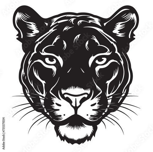 Εκτύπωση καμβά Black panther face hand drawn sketch illustration