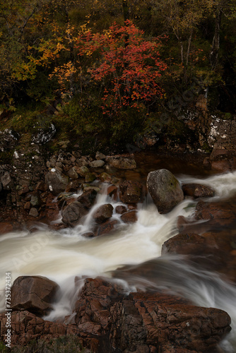 Glencoe valley and waterfall, highland, scotland