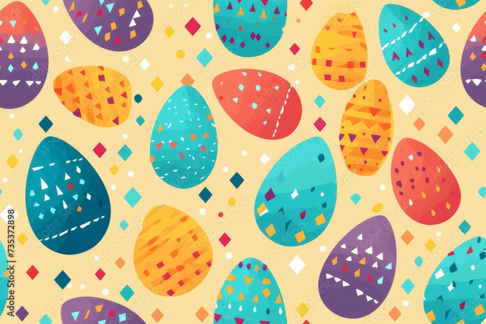 Colorful Pattern With Eggs Colorful Pattern With Eggs