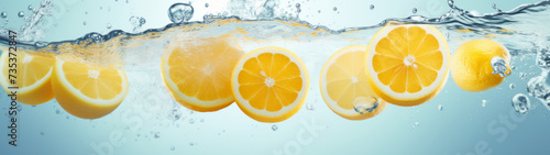 Citrus Burst Super Slow Motion Capture of Lemon Slices Splashing in Water