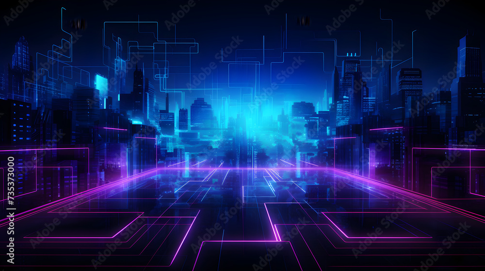 Abstract background of scientific and technological,,
Abstract neon light gaming background, generated by AI Free Photo

