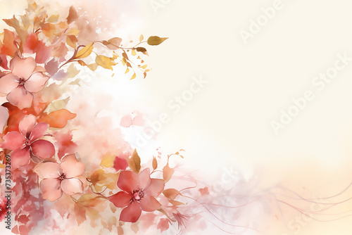 Abstract floral vector background with pink and orange flowers for backgrounds or templates designs