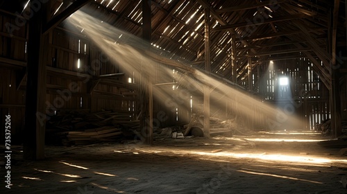wooden inside old barn