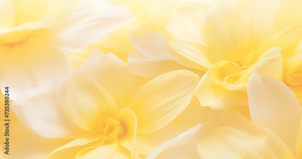 Lindas pétalas de flores de hortênsia amarela em fundo branco - obrazy, fototapety, plakaty 