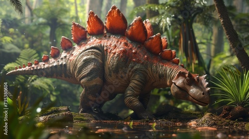3d rendered illustration of a Stegosaurus © Abid