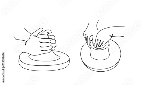 Potter. Hands. Clay. Sculpt