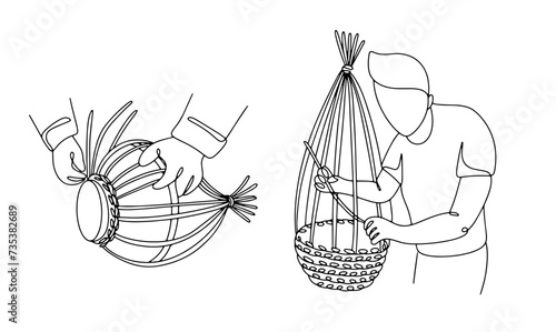 Vine. Wicker weaving. Master of wicker weaving