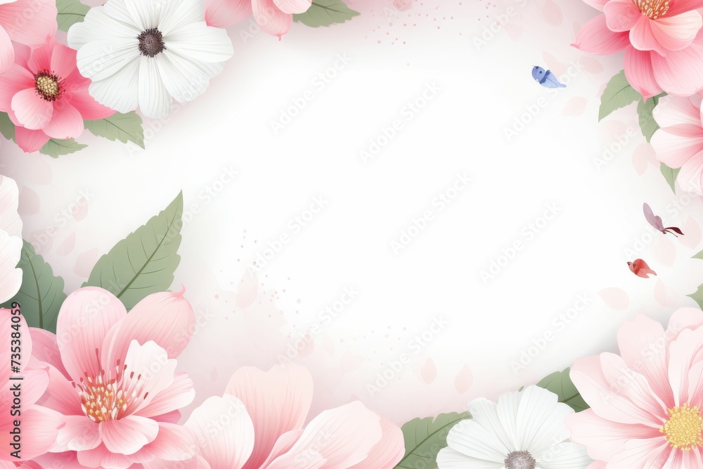 White and Pink Flower With Green Leaves