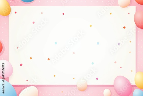 Pink Background With Balloons and Confetti