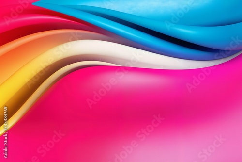 abstract curved lines in red and blue and yellow colors as background  3d digital art style