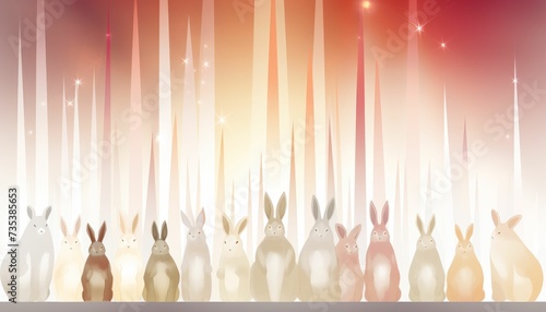 A Group of Rabbits Standing Next to Each Other