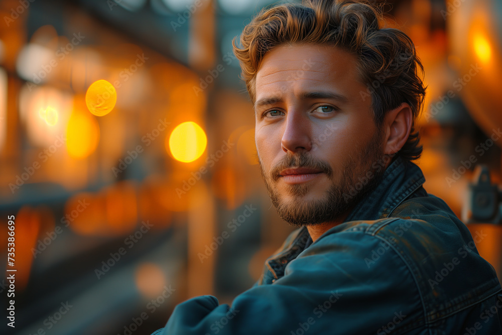 Obraz premium Civil engineer man overseeing construction site or factory