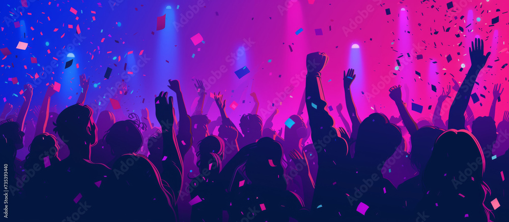People having fun and putting their hands up at the festival concert rear view People having fun and putting their hands up at the festival concert rear view