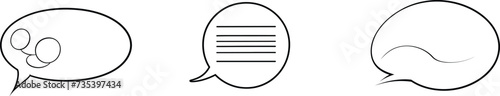 message bubble line art, chat icon vector, speech balloon illustration, communication symbol , conversation bubble, text dialog vector, messaging icon, chat bubble graphic, dialogue box vector photo
