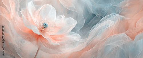 Panel kuchenny z motywem Tapeta, wzór w kwiaty, pastelowy zawilec, puste miejsce na tekst, kartka na życzenia