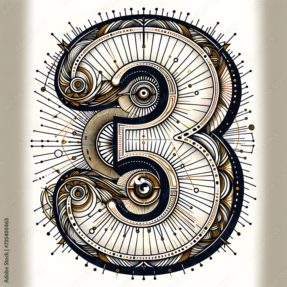 Obraz premium number 3 art
