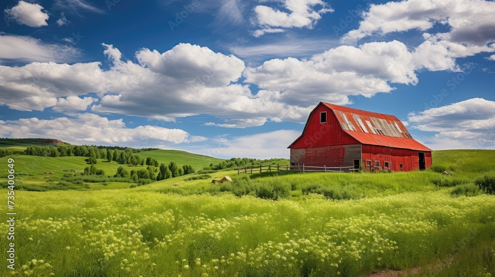 Obraz premium country red barn background