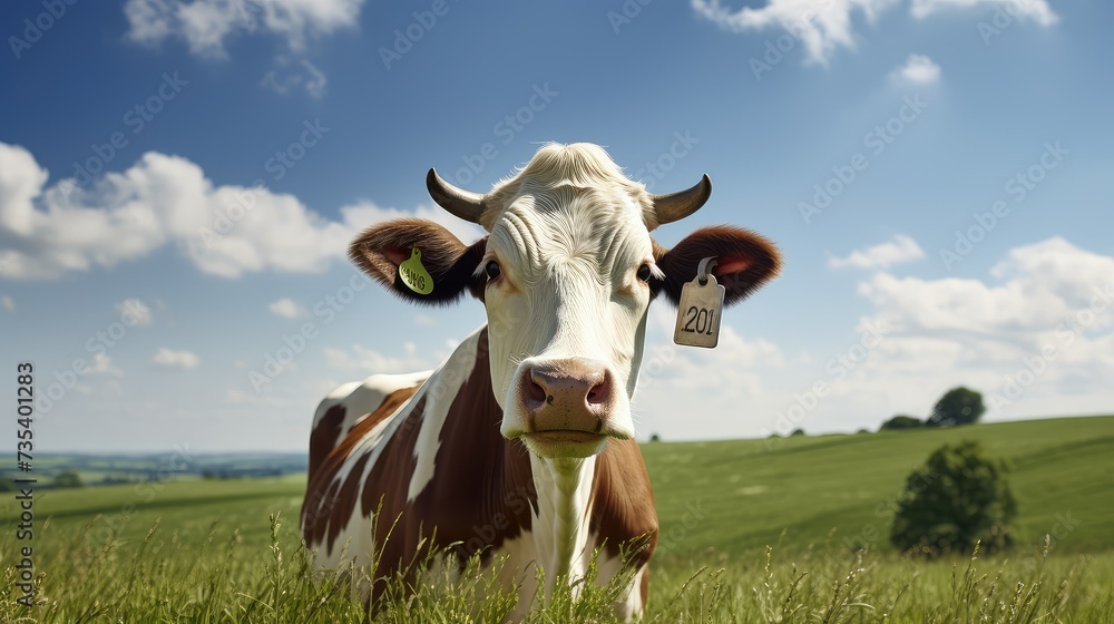 ranching cow tag - obrazy, fototapety, plakaty 