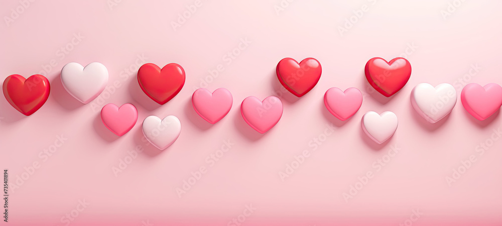 Pink and White Wall With Hearts for Valentines Day Decor