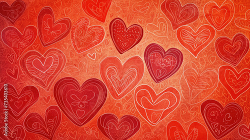 A Bunch of Hearts on a Red Background