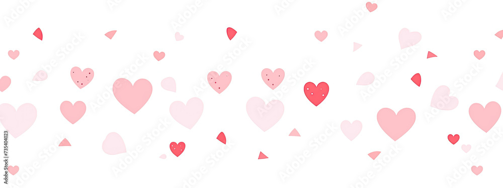 White Background With Pink and Red Hearts