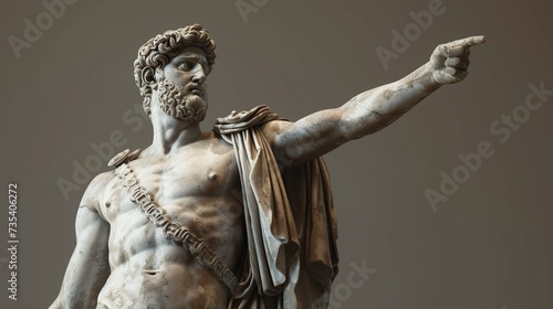 Marble statue of an ancient Greek people sculpture isolated on solid background