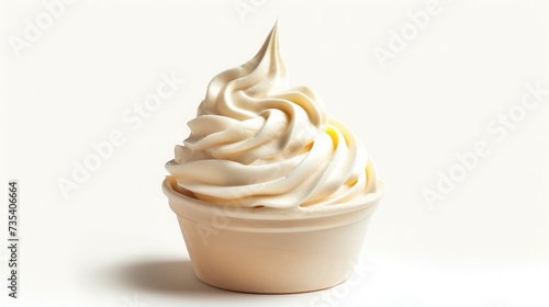 soft serve ice cream isolated on white background