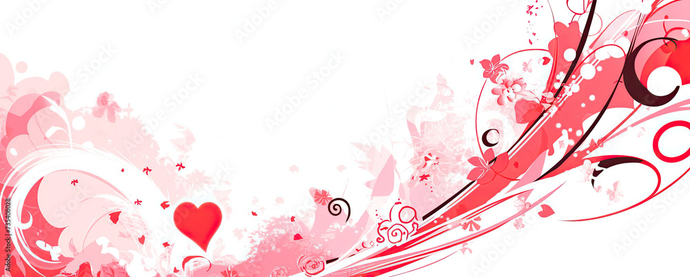 Red and White Hearts and Swirls Background Red and White Hearts and Swirls Background