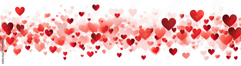 A Large Number of Red Hearts on a White Background