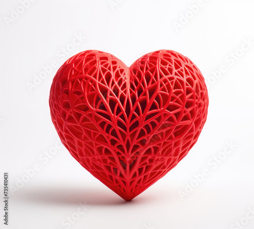 Red Heart-Shaped Object on White Background