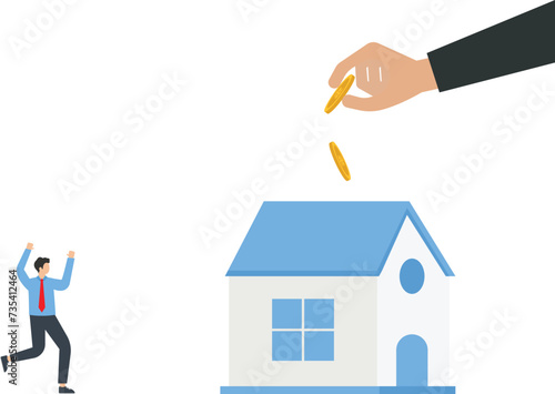 Businessman investment in real estate or property commercial for business success concept,
