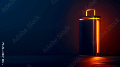 Sleek Portable Power Bank with Illuminated Orange LED Outline for On-the-Go Charging