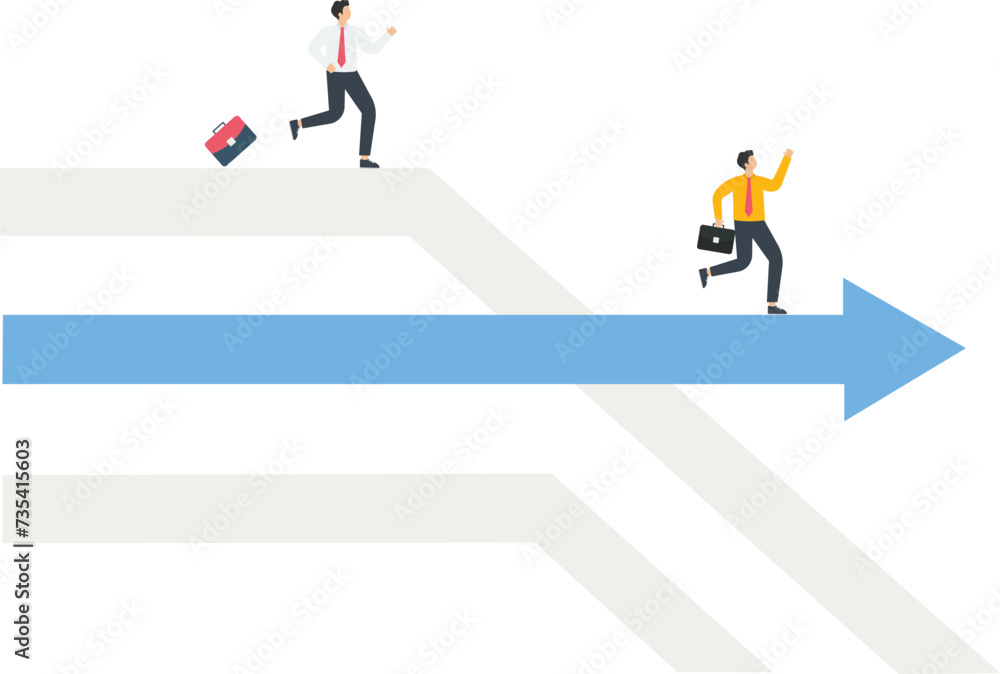 Businessman runs on a growth arrow, Business competition, Strategy way for business success concept,
Businessman runs on a growth arrow, Business competition, Strategy way for business success concept,