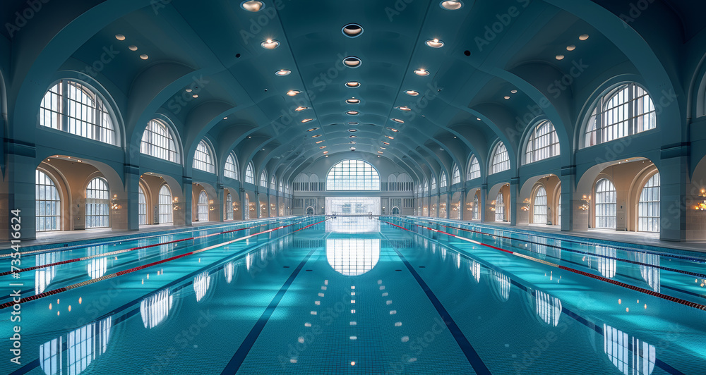Swimming pool at the leisure center. Aquatic centre adv water management Swimming pool at the leisure center. Aquatic centre adv water management