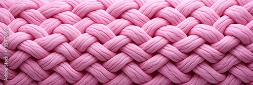 Close up of magenta woolen fabric with braided pattern
