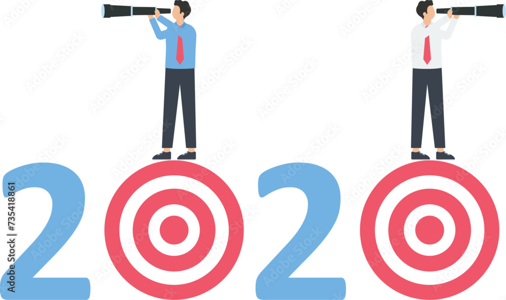 Business people with telescope standing on targets, Goal for better future, Aim for success concept,
Business people with telescope standing on targets, Goal for better future, Aim for success concept,