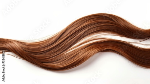 curl of beautiful long hair on white background