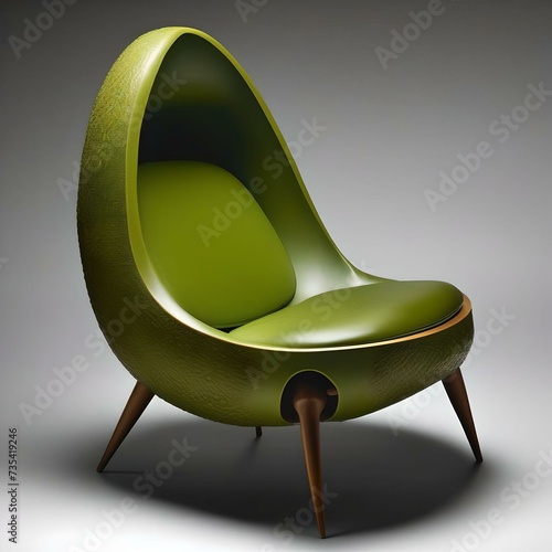 Avocado inspired chair on white background  photo