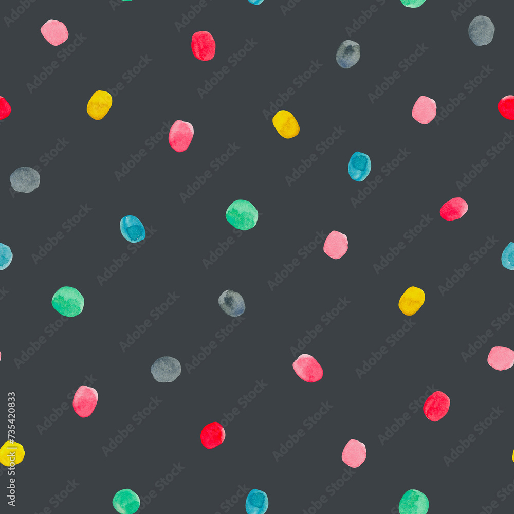 Watercolor Abstract Polka Dot Seamless Pattern Watercolor Abstract Polka Dot Seamless Pattern