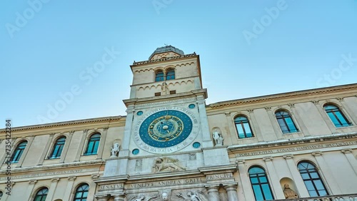 Torre dell'Orologio, is astronomical clock tower located in Plaza Dei Signori and positioned between the Palace del Capitanio and Palazzo dei Camerlenghi in Padua, Italy. photo