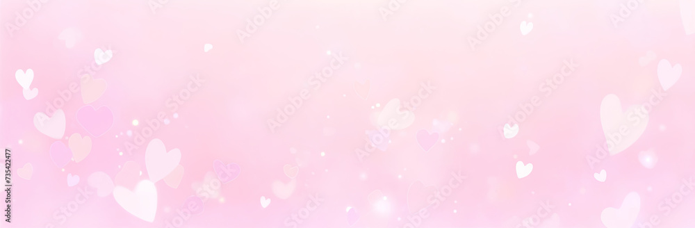 Blurry Pink Background With White Hearts