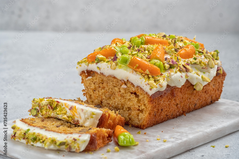 carrot loaf cake with walnuts carrot loaf cake with walnuts